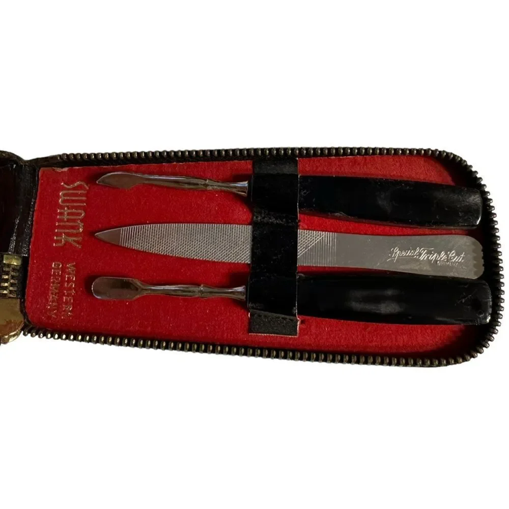Vintage Swank Gentleman's Grooming Kit - Clothes Brush and Manicure set